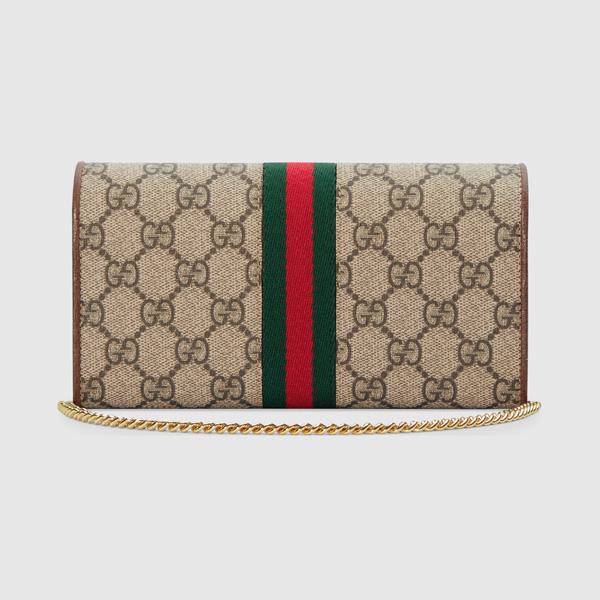 GUCCI グッチ コピー☆オフィディア GG チェーンウォレット ブラウン 9090213